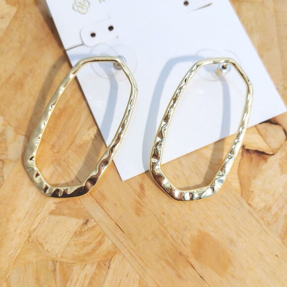 NEW Kendra Scott Zorte Hoop Earrings Gold - Picture 4 of 4